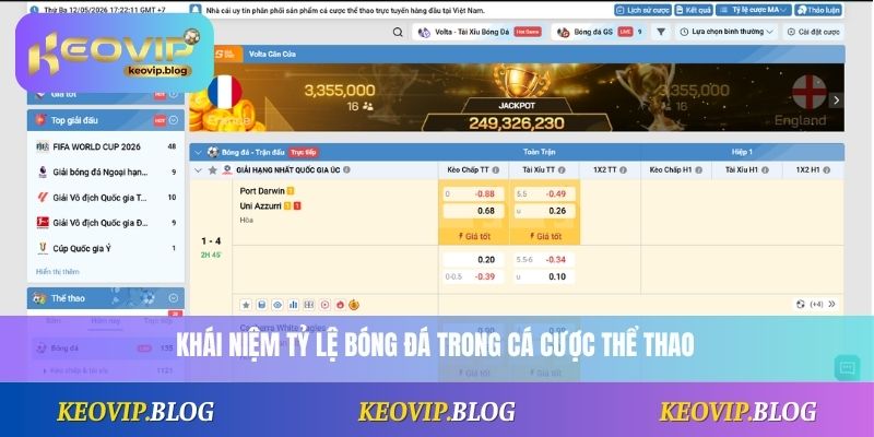 Khái niệm tỷ lệ bóng đá trong cá cược thể thao 